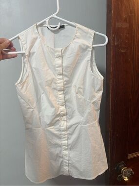 Wes Gordon Cream Sleeveless Button-Front Shirt